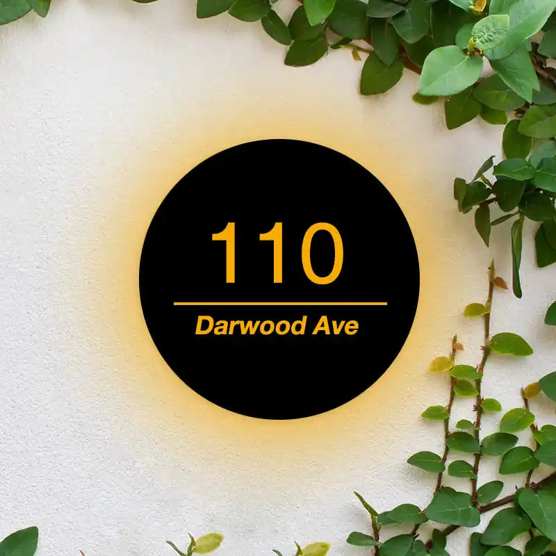 Elegant Lighted House Address Numbers LED Backlit Address Numbers indoor and outdoor use