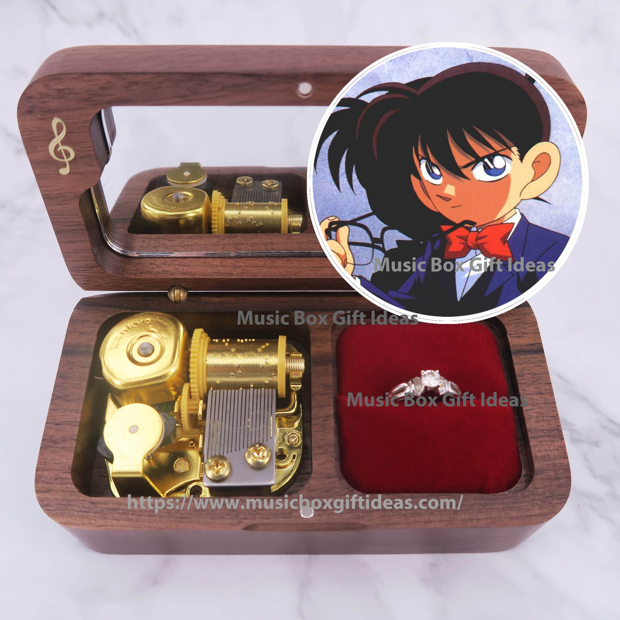 Detective Conan Case Closed Main Theme Sankyo 18 Note Jewelry Windup Music Box Gift Music Box Gift Ideas