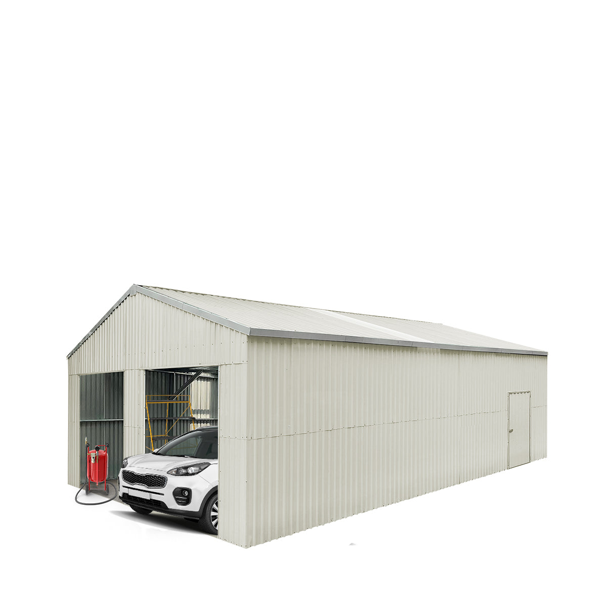 TMG Industrial 25’ x 41’ Double Garage Metal Barn Shed with Side Entry Door, 1025 Sq-Ft Floor Space, 9’8” Eave Height, 27 GA Met - TMG Industrial product image