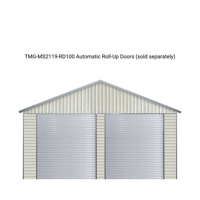 TMG Industrial 21 X 19 Double Garage Metal Shed With Side Entry Door   MS2119 21Ft X 19Ft Double Garage Metal Shed 010 1 700x700 