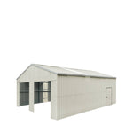 TMG Industrial 25’ x 33’ Double Garage Metal Barn Shed with Side Entry