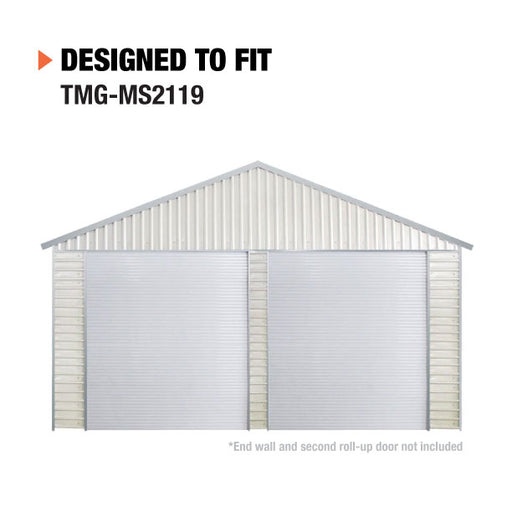 TMG Industrial 21’ x 19’ Double Garage Metal Shed with Side Entry Door, 400 Sq-Ft, 8' Eave Height, 27 GA Corrugated Panels, TMG-MS2119