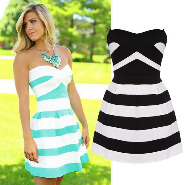 Sexy Hit Color Striped Dress – is osps