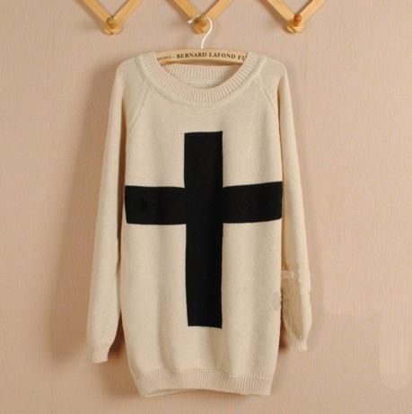 Loose round neck long-sleeved sweater – is osps