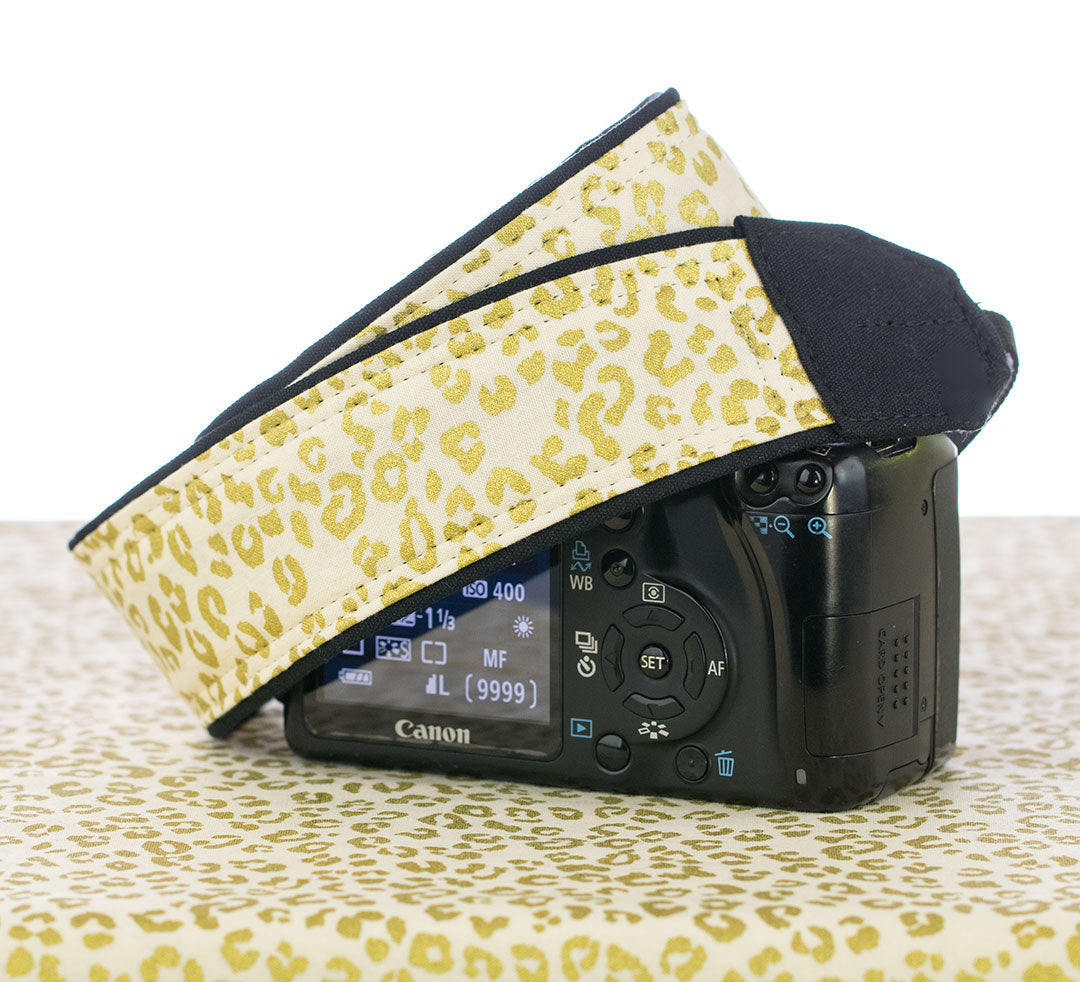238 Camera Strap Gold Leopard – ten8e Camera Straps