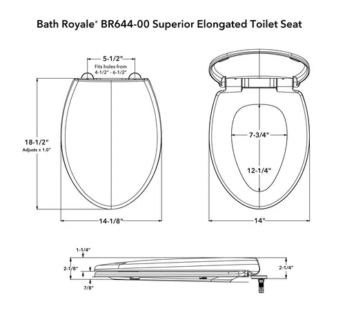 Toilet Seats by Bath Royale - Superior Elongated Toilet Seat