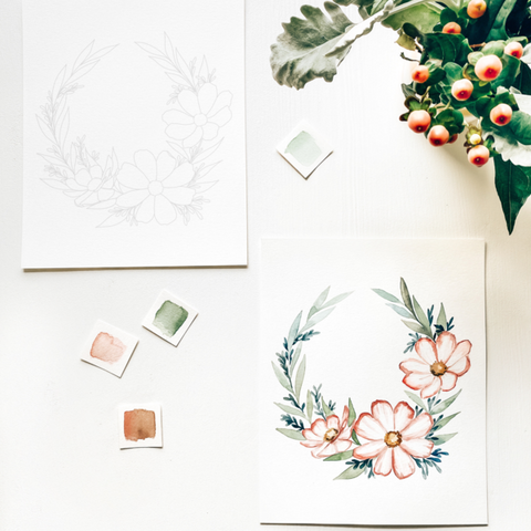 floral wreath watercolor | frankie and claude