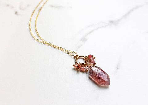 strawberry quartz necklace