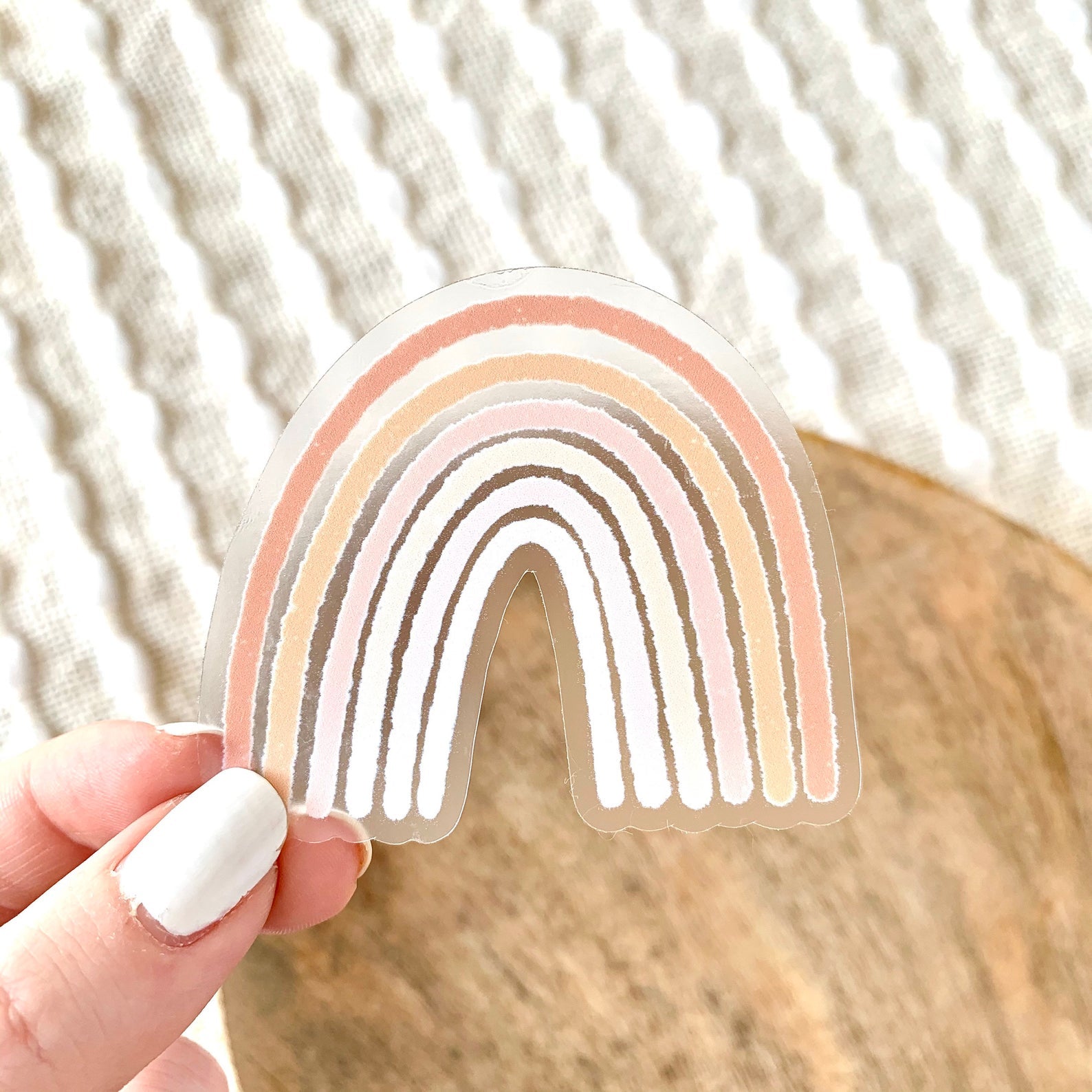 Clear Pink Rainbow Sticker