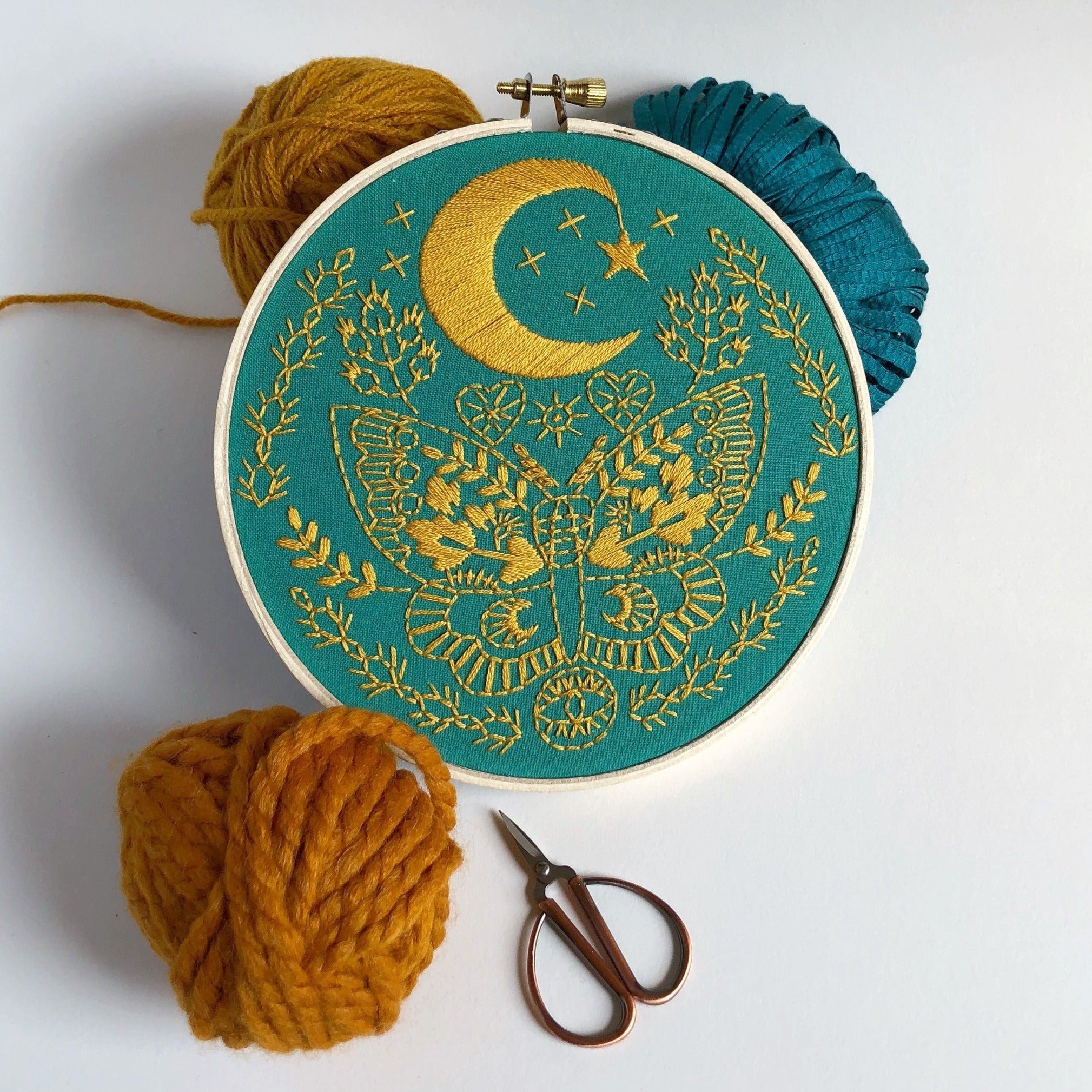 Lunar Moth Embroidery Kit