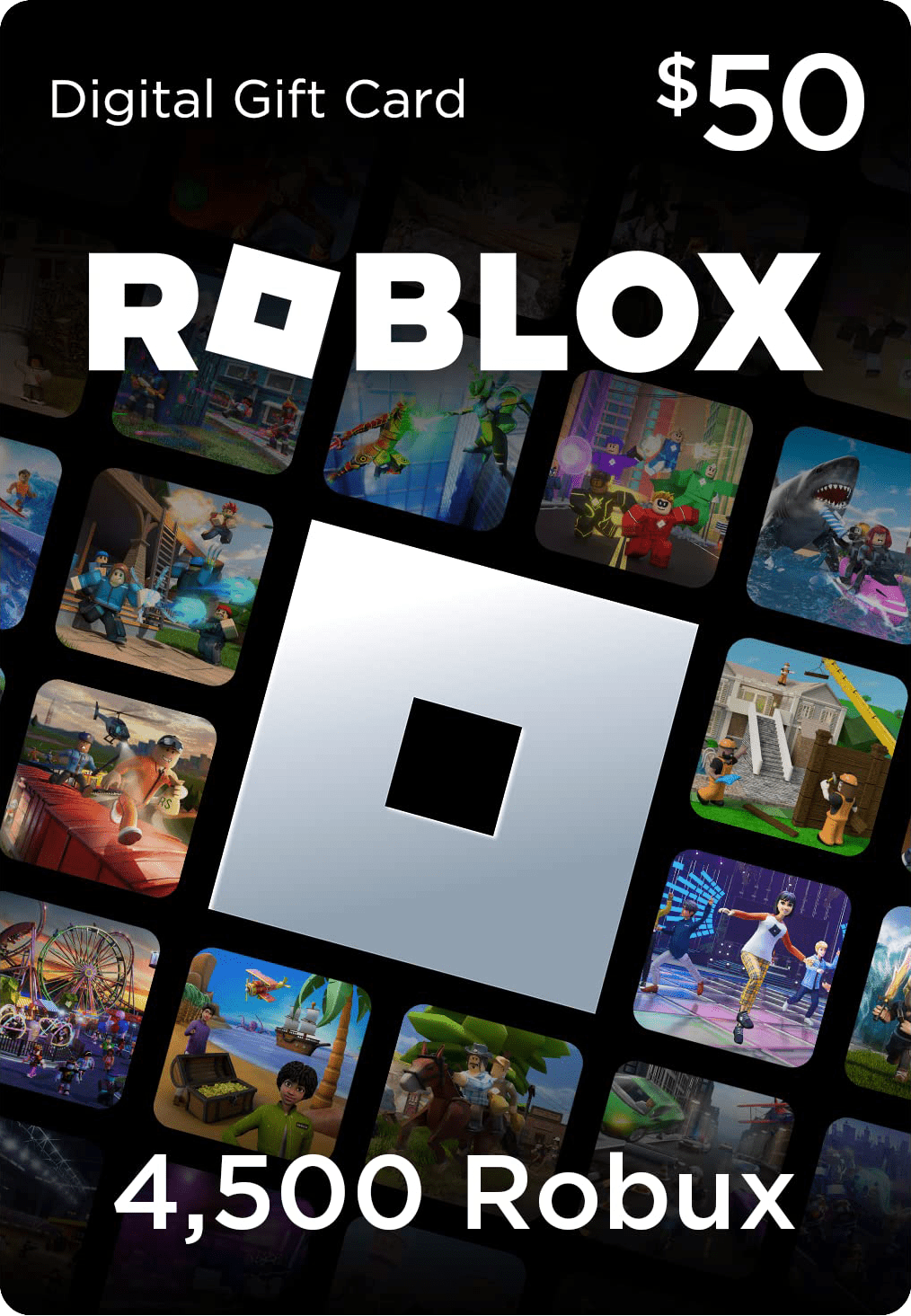 Roblox Gift Card (Digital Delivery): $50 GC $36.90, $15 GC $11.90, $10 GC