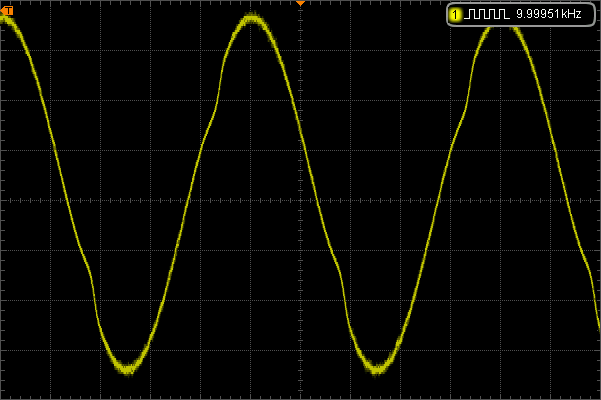 Slightly distorted 10kHz sine wave