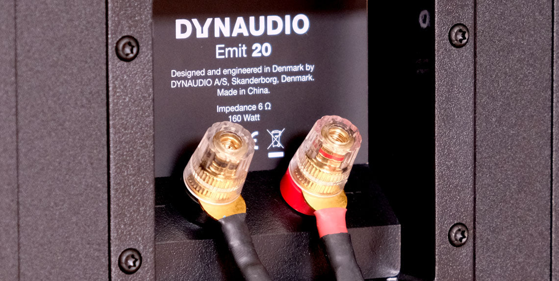 Dynaudio Emit 20 stand-mount loudspeakers - terminals