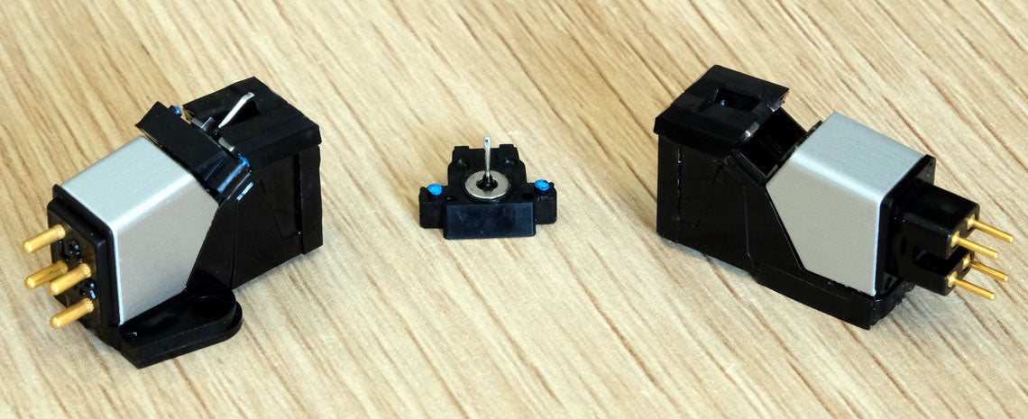 Grado Prestige Blue3 cartridge with and without stylus