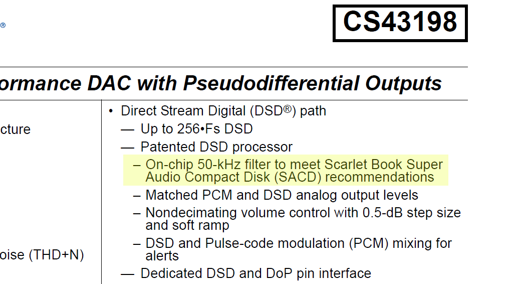 From the datasheet for the Cirrus Logic CS43198
