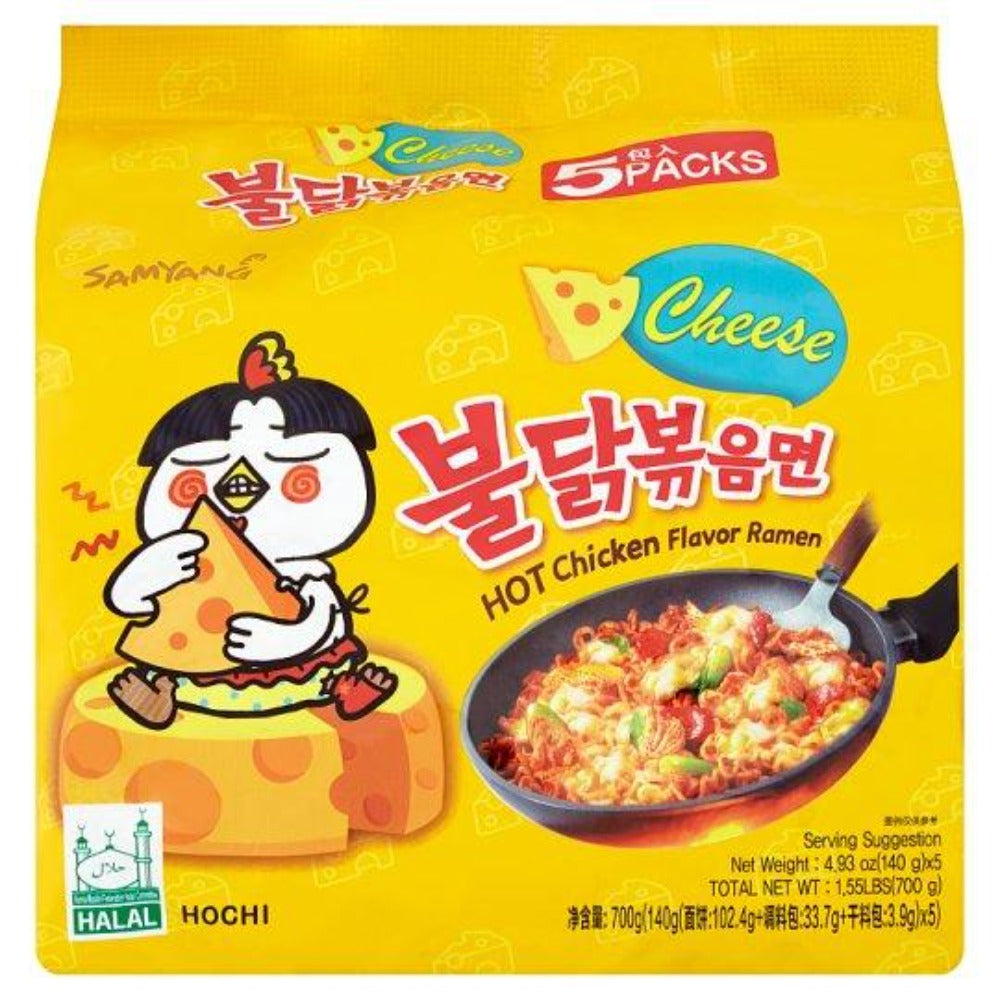 Buldak Noodles Corn Hot Chicken Flavor 5pk- اندومي بنكة الدجاج حار