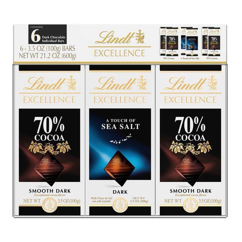 Lindt Excellence Assorted Dark Chocolate Individual Bars 212 Oz 600 