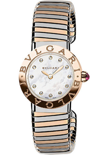 Bulgari - BVLGARI 26mm - Stainless Steel and Pink Gold - Tobogas Bracelet