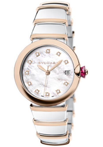 Bulgari - Lucea 36mm - Stainless Steel and Pink Gold – Watch Brands Direct  - Luxury Watches at the Largest Discounts