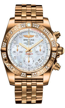 Breitling - Chronomat 41 Rose Gold Diamond Bezel - Pilot Bracelet