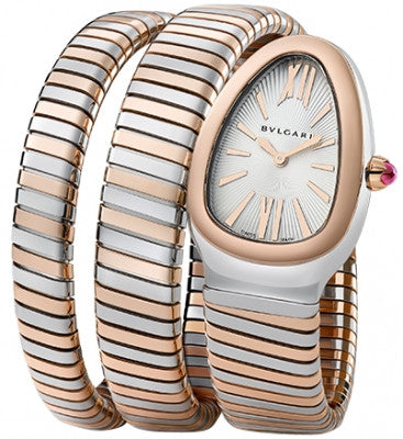 Bulgari - Serpenti Tubogas 35mm - Stainless Steel and Rose Gold - Two Twirl Bracelet