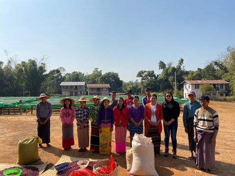 Coffee farmers in Myanmar in the A lel Chaung village