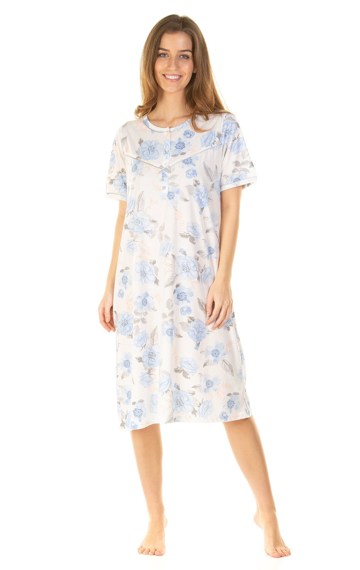 Lady Olga Rose Print Short Sleeve Nightdress