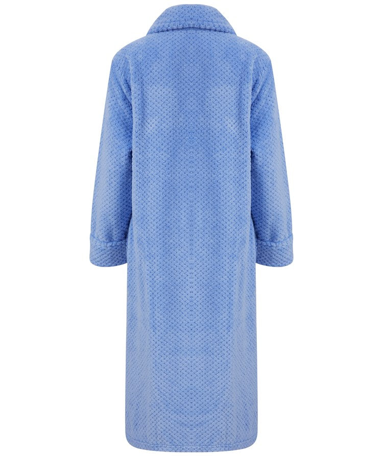 Slenderella Zip Front Dressing Gown with Long Sleeves in Luxury Waffle Fleece