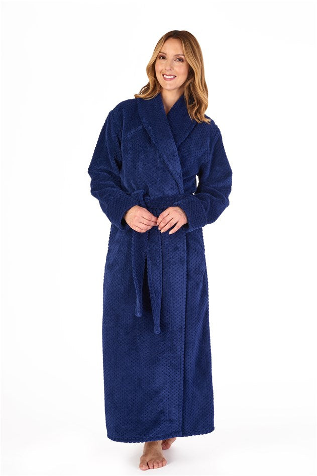 Slenderella Luxury Waffle Fleece Wrap Dressing Gown (52” Length)