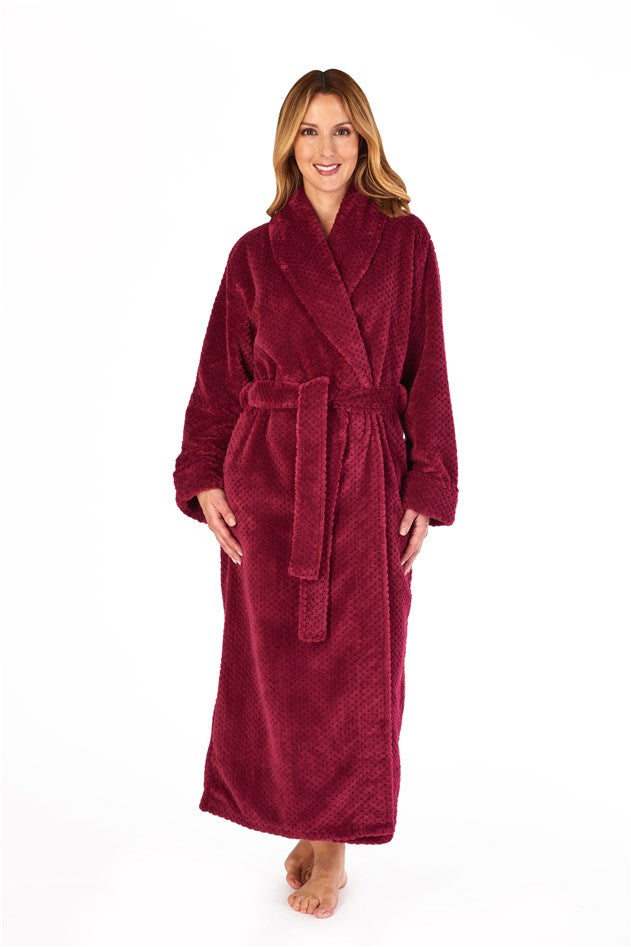 Slenderella Luxury Waffle Fleece Wrap Dressing Gown (52” Length)