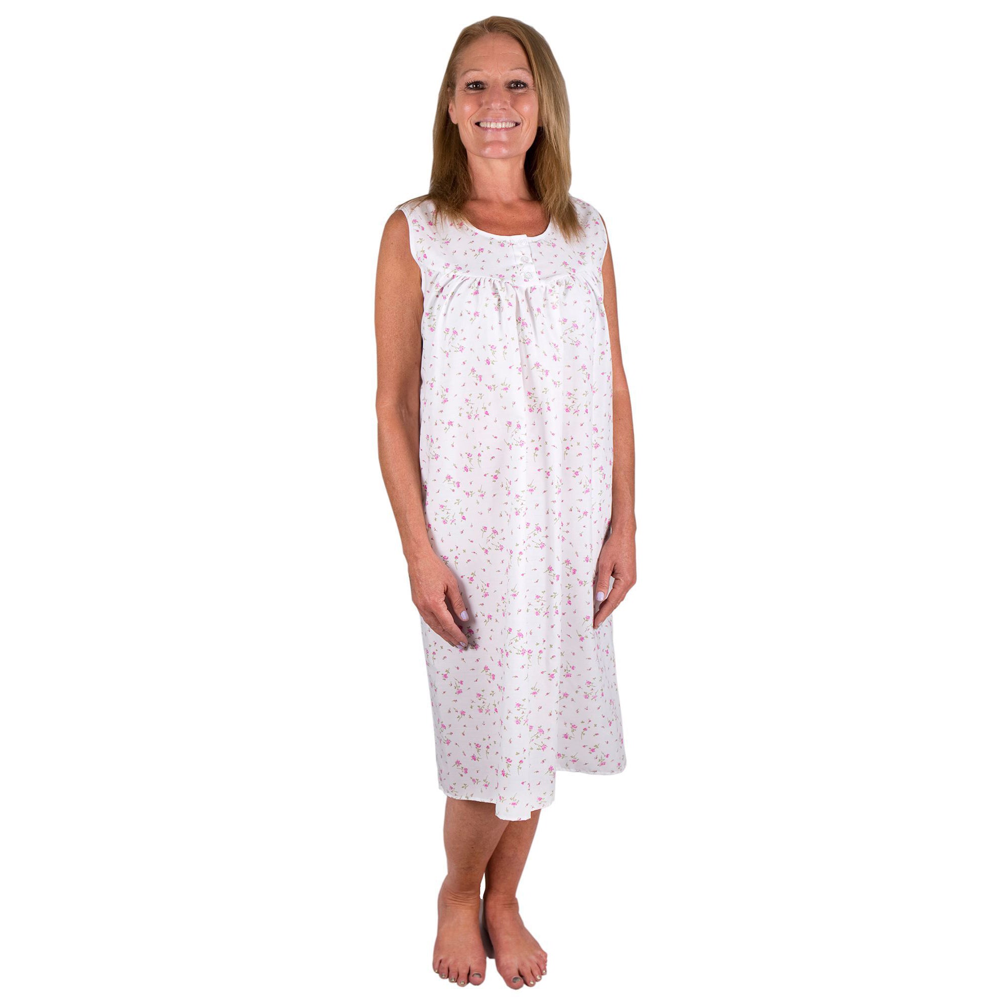 Lady Olga Sleeveless Cotton Polyester Nightdress (British Made)