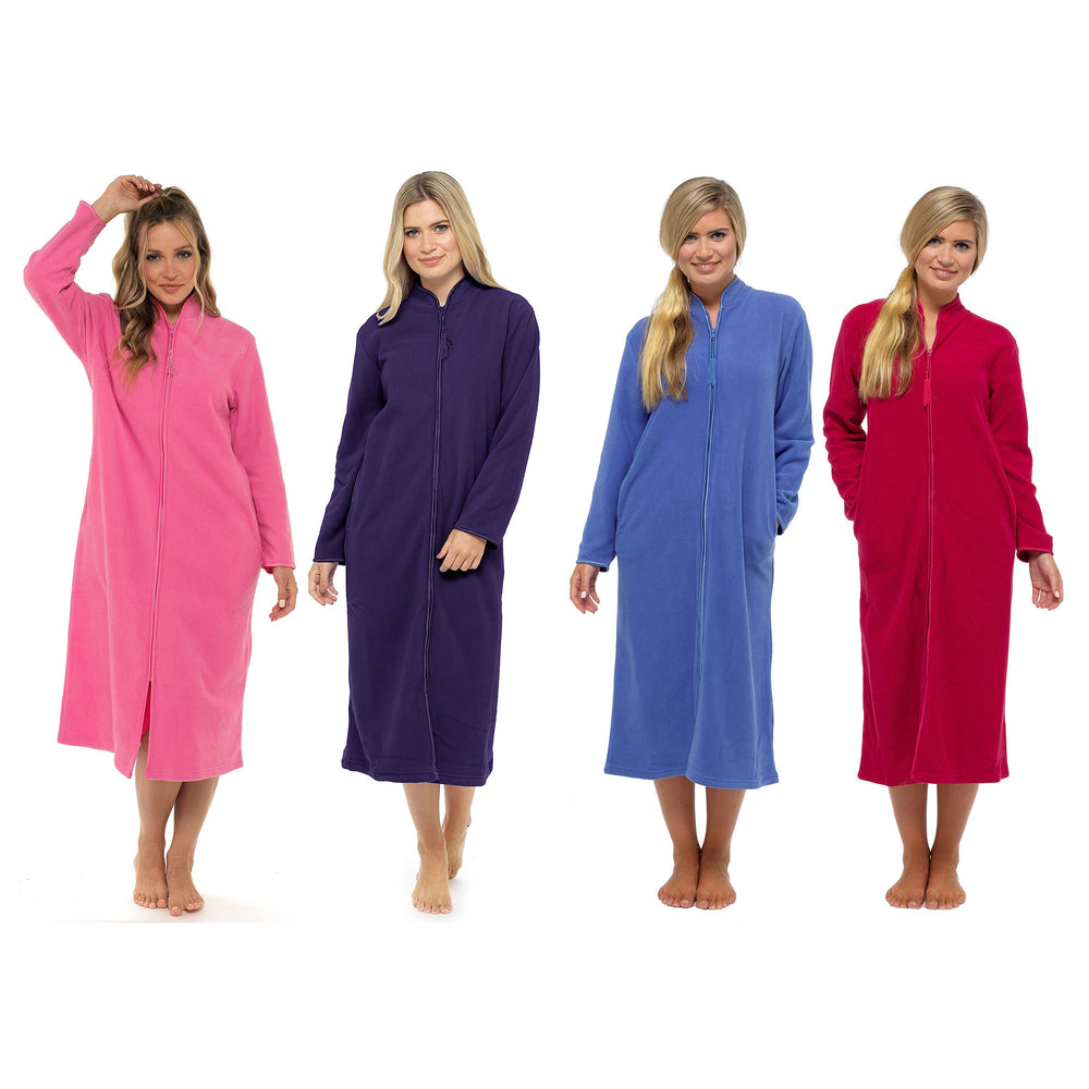 ladies zipped dressing gown