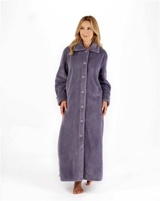 Slenderella Luxury Waffle Fleece Full Button Front Dressing Gown 52