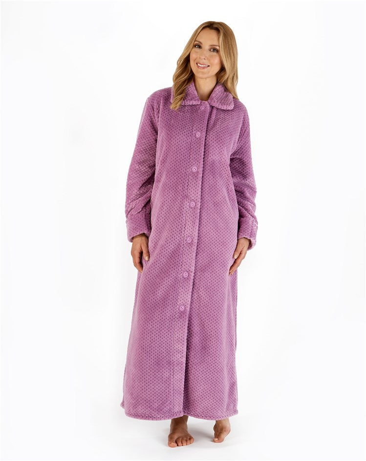 Slenderella Luxury Waffle Fleece Full Button Front Dressing Gown 52