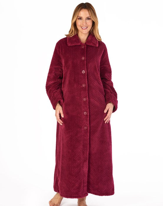 Slenderella Luxury Waffle Fleece Full Button Front Dressing Gown 52