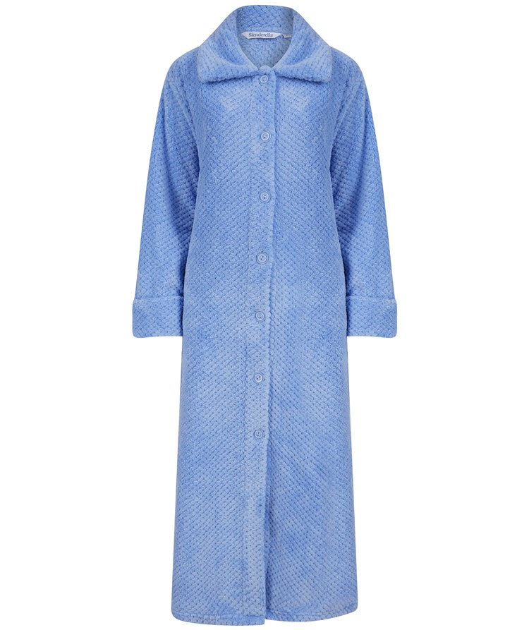 Slenderella Luxury Waffle Fleece Full Button Front Dressing Gown 52