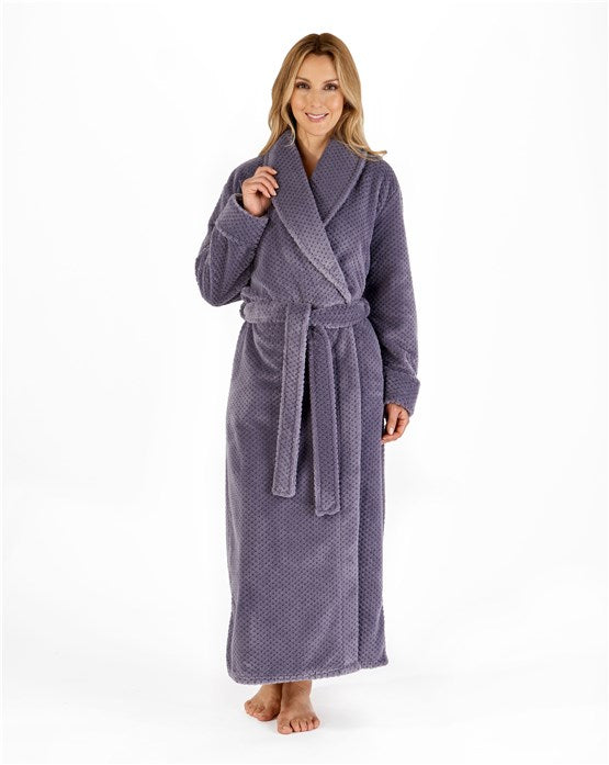 Slenderella Luxury Waffle Fleece Wrap Dressing Gown (52” Length)