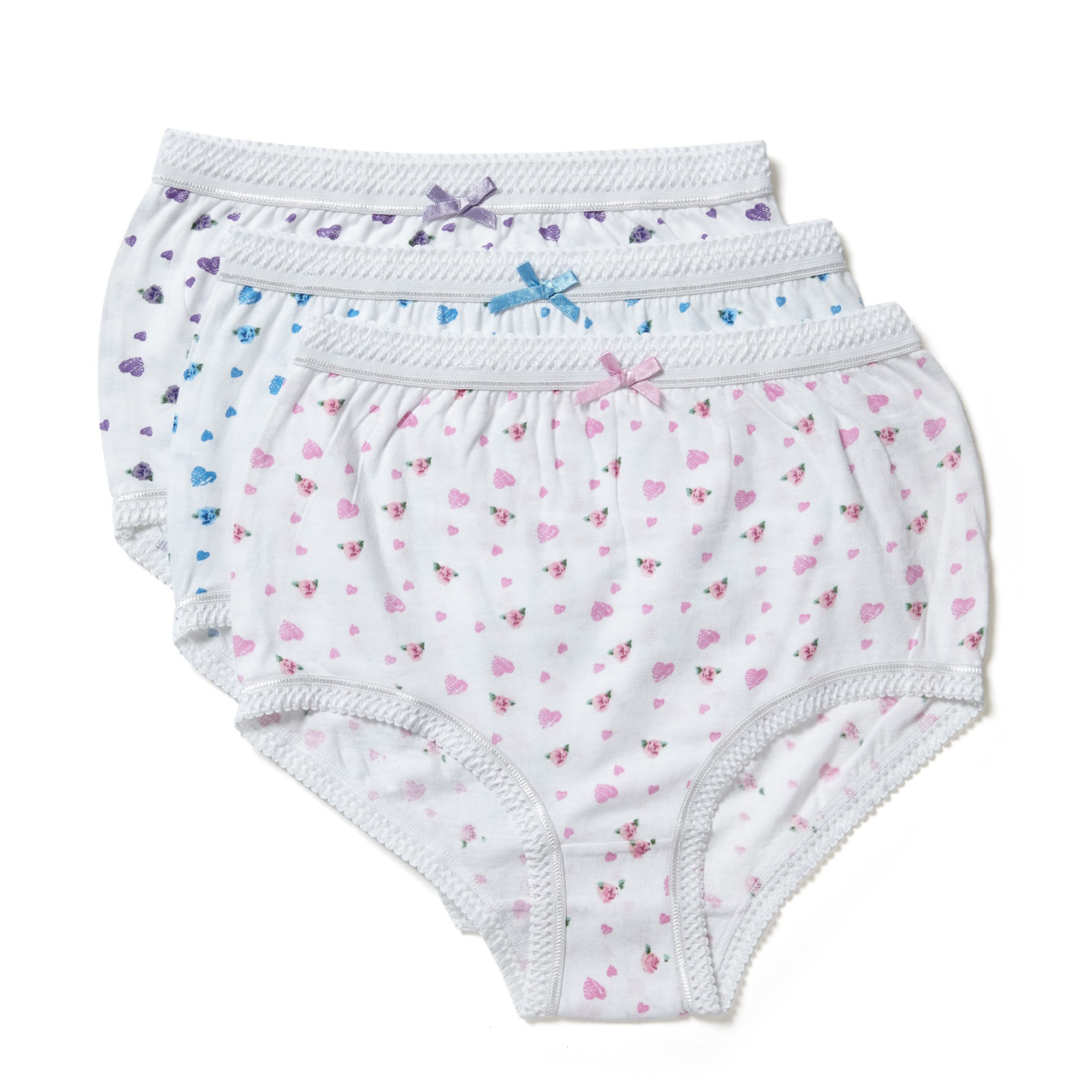 Marlon Ladies Floral 3 Pack 100% Cotton Full Briefs