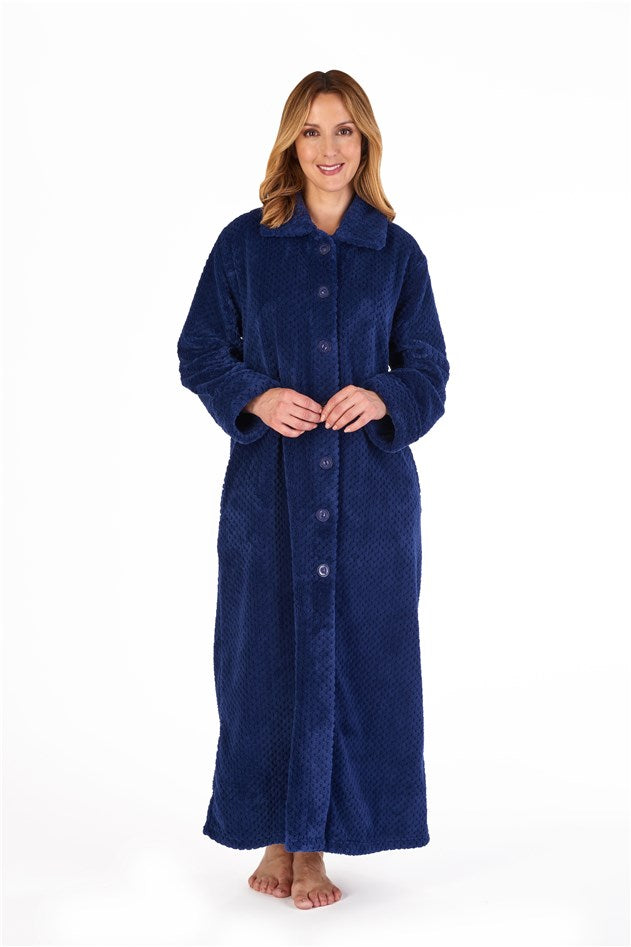 Slenderella Luxury Waffle Fleece Full Button Front Dressing Gown 52