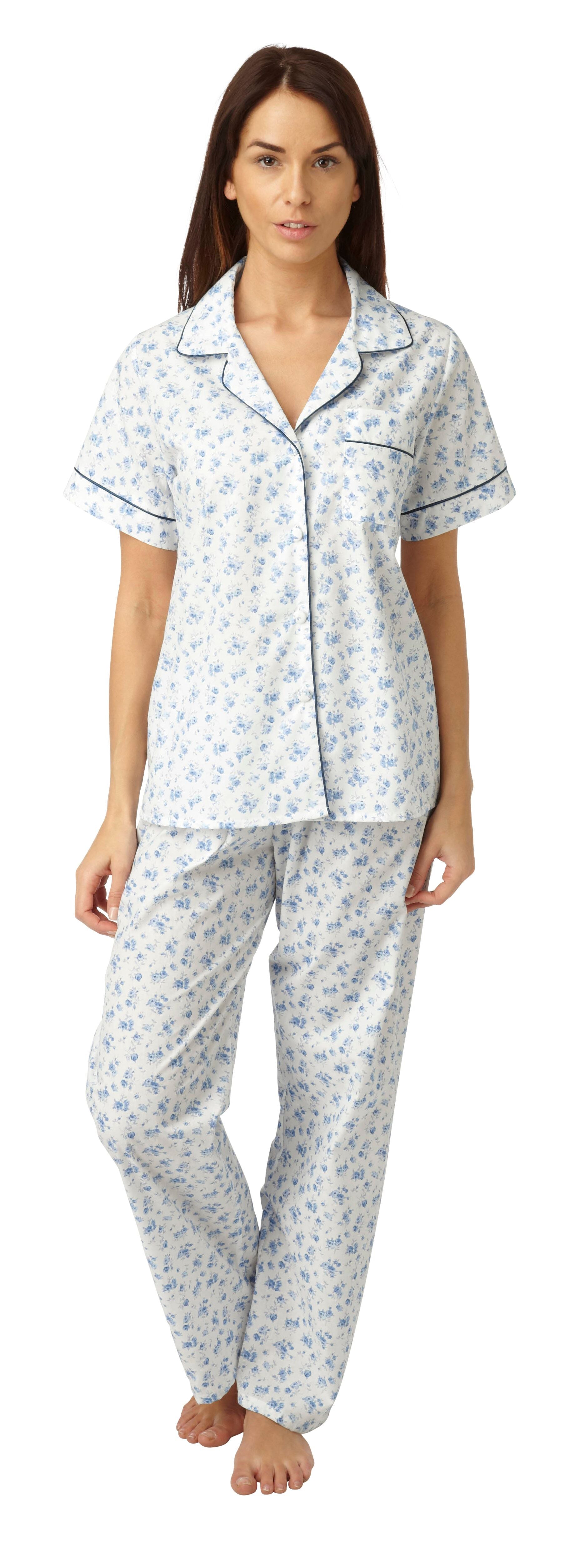 Short Sleeve Cotton Polyester Floral Pyjamas