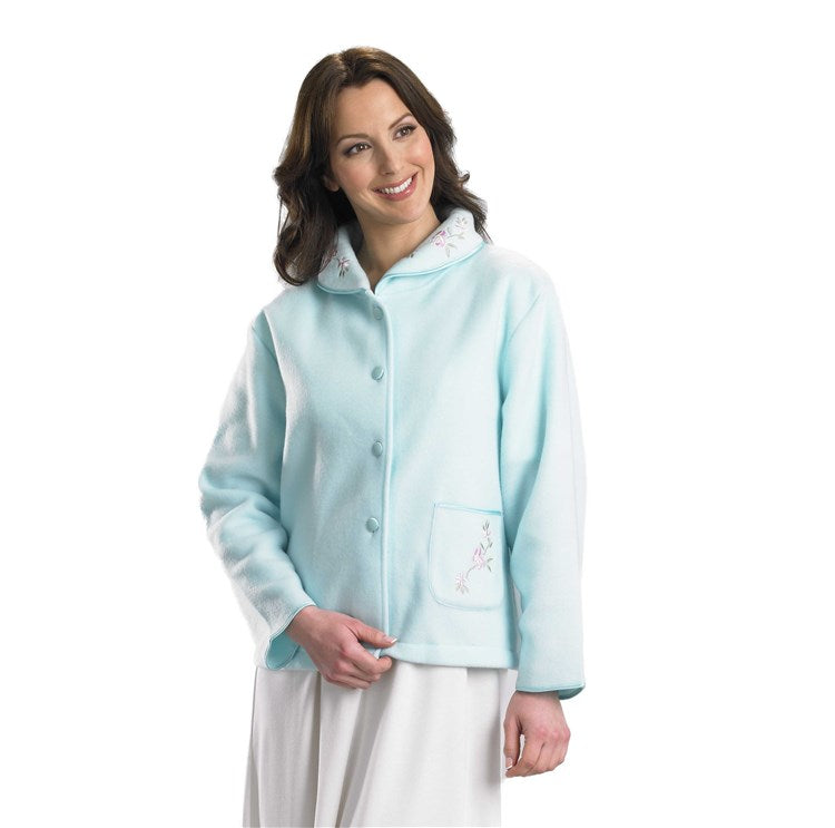 Slenderella Polar Fleece Anti-Pill Button Bed Jacket