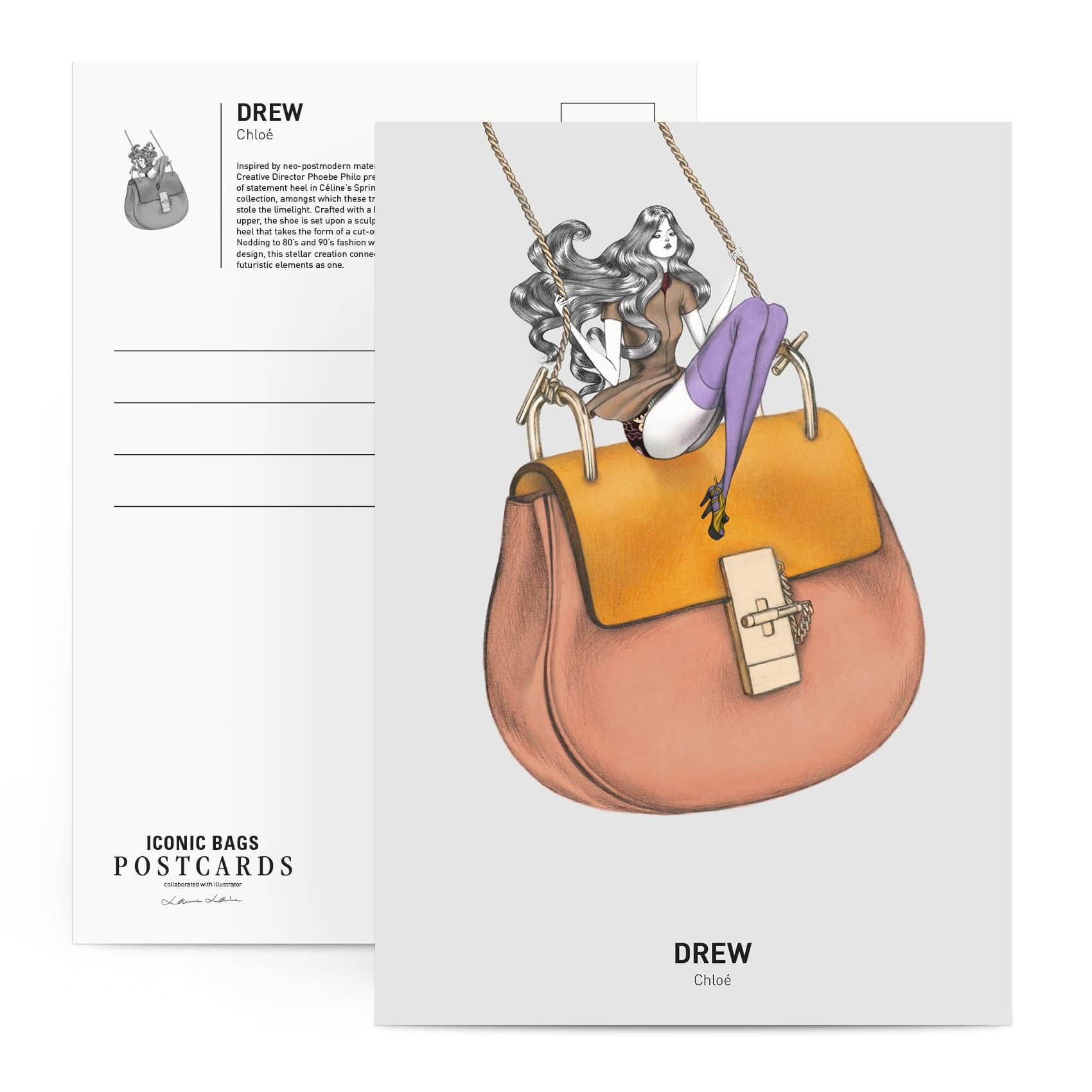 Iconic Bags Postcard Book Illustrated by Laura Laine – Fashionary