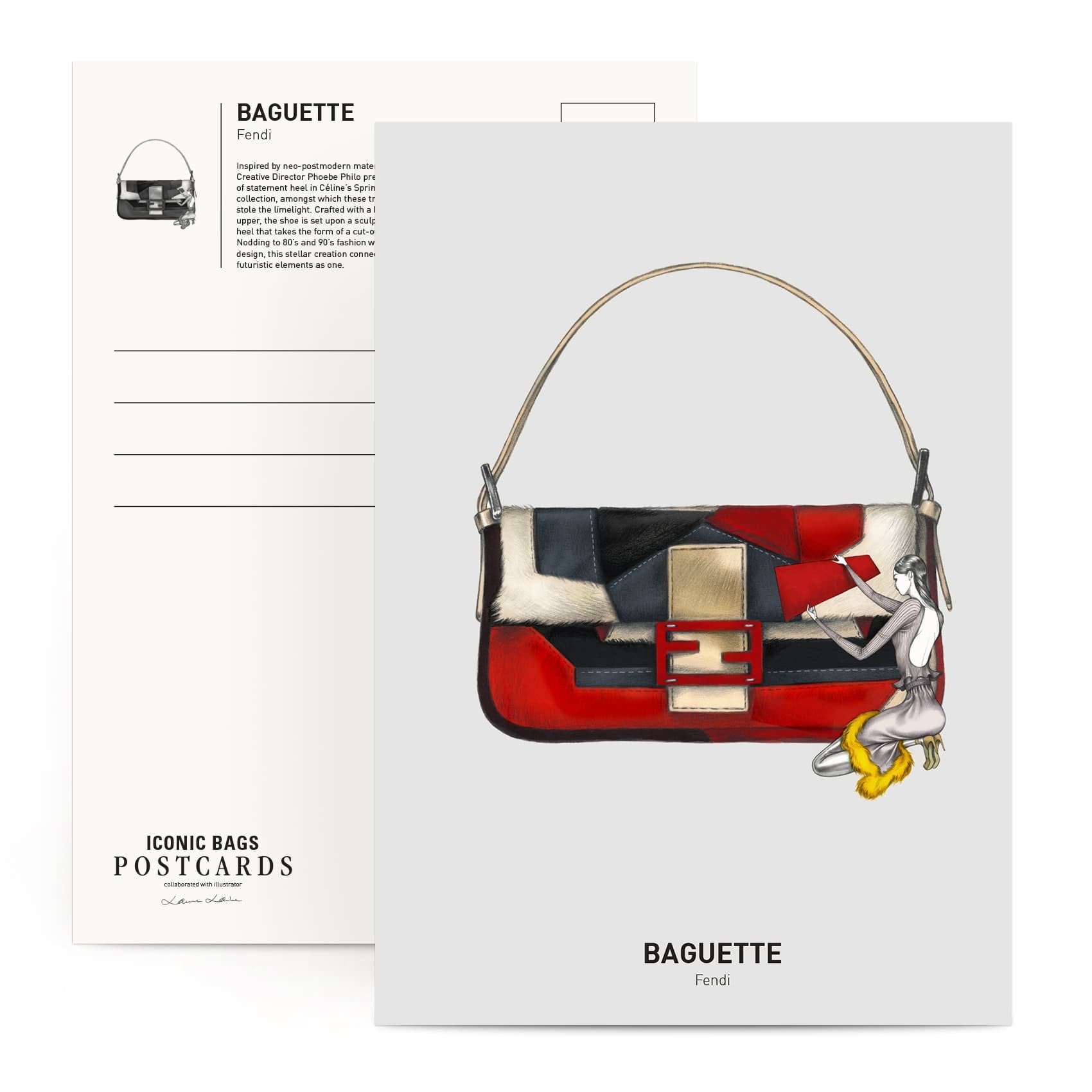 Iconic Bags Postcard Book Illustrated by Laura Laine – Fashionary