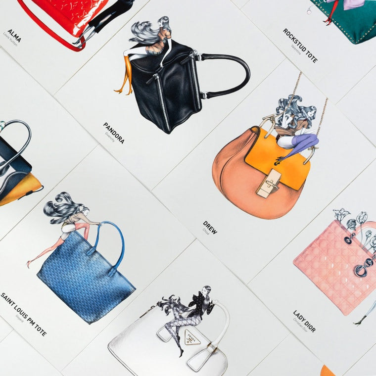 Iconic Bags Postcard Book Illustrated by Laura Laine – Fashionary