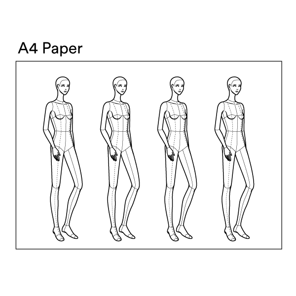 Female Ten Heads Figure Poses Template Croquis For Fashion, 59% OFF