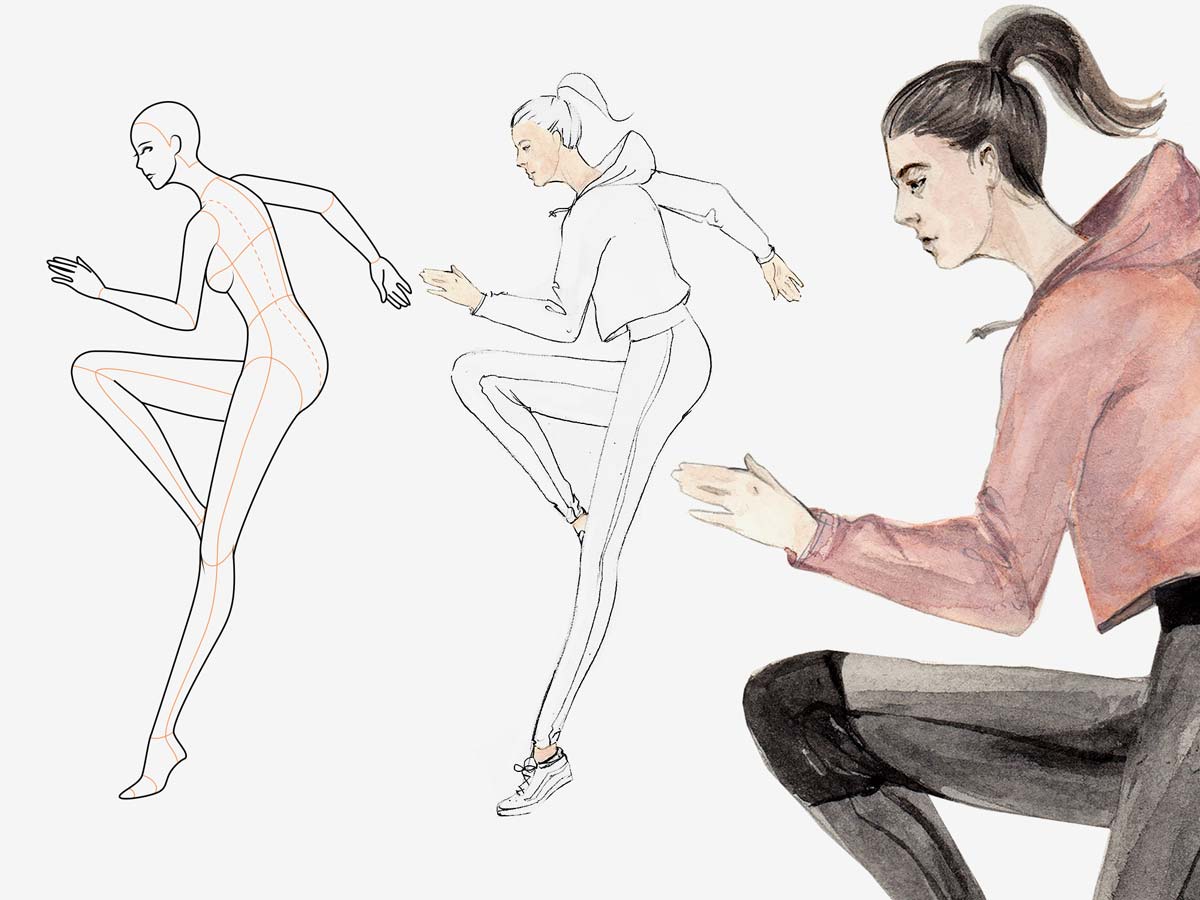 How To Draw Sitting Poses || Fashion Illustration || Fashion Figure Drawing  - YouTube
