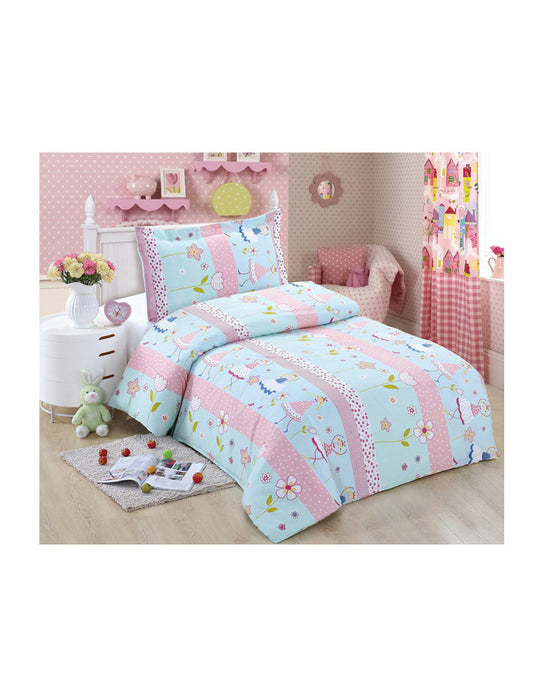 Single Bedding Set Girls And Flower Print Mini Booboo