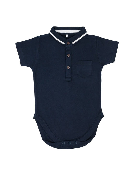 Polo baby romper navy blue - Short 