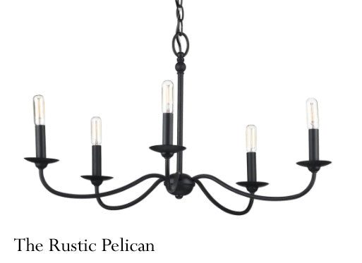 MODLAND Light Pro 6-Light Artisan Iron Farmhouse Chandelier, with Matte Black and Barnwood Accents