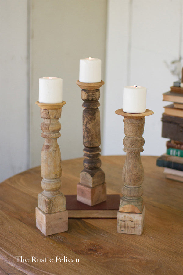 Wooden Candle Holder 